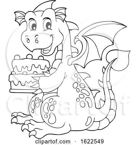 Dragon Holding a Birthday Cake by visekart