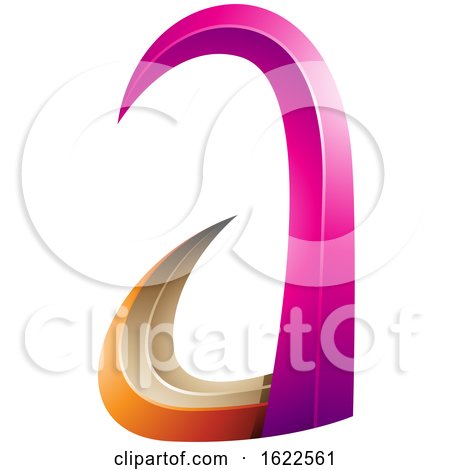 Orange and Magenta 3d Horn like Letter a by cidepix