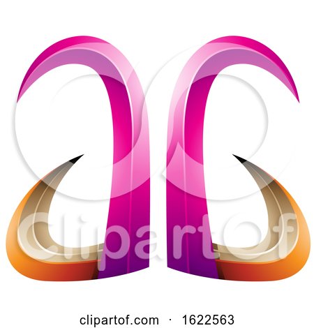Orange and Magenta 3d Horn like Letters a and G by cidepix