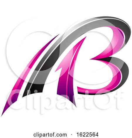 Magenta and Black 3d Flying Letters a and B by cidepix