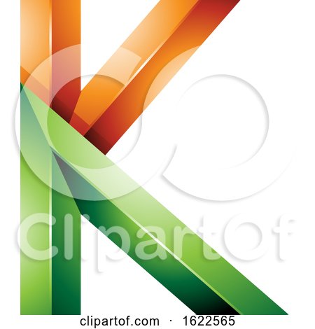 Green and Orange 3d Geometric Letter K by cidepix
