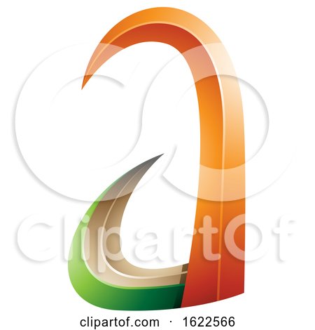 Orange and Green 3d Horn like Letter a by cidepix