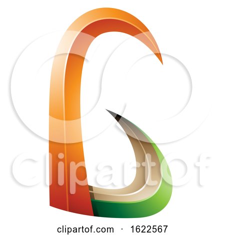 Orange and Green 3d Horn like Letter G by cidepix