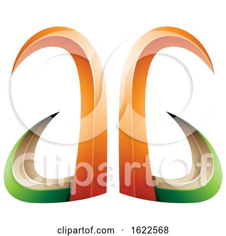 Orange and Green 3d Horn like Letters a and G by cidepix