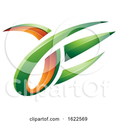 Green and Orange 3d Claw like Letters a and E by cidepix