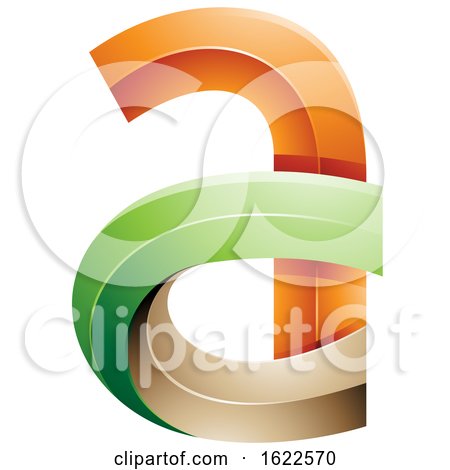 Green and Orange 3d Curvy Letter a by cidepix