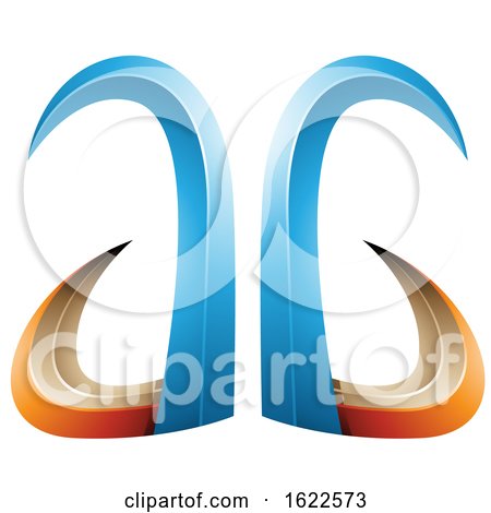 Orange and Blue 3d Horn like Letters a and G by cidepix