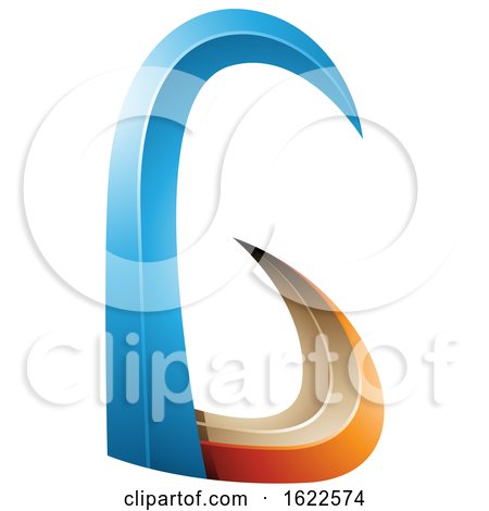 Orange and Blue 3d Horn like Letter G by cidepix