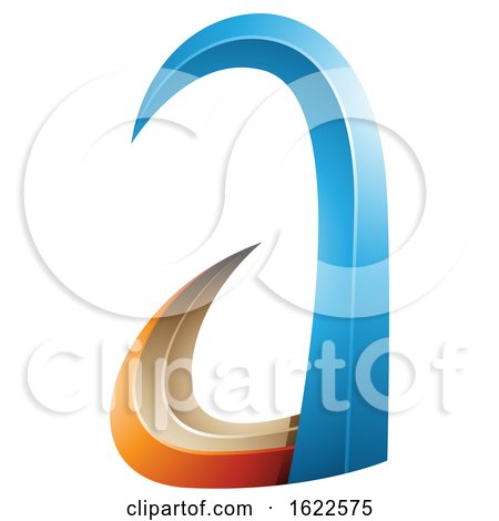 Orange and Blue 3d Horn like Letter a by cidepix