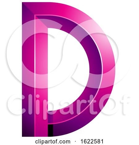 Magenta 3d Letter D by cidepix