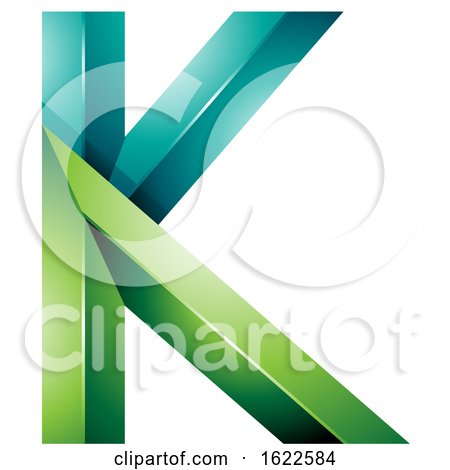 Green and Turquoise Letter K with Bended Joints by cidepix