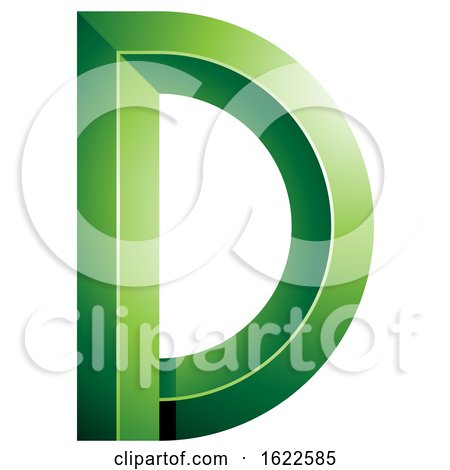 Green Geometric 3d Letter D by cidepix
