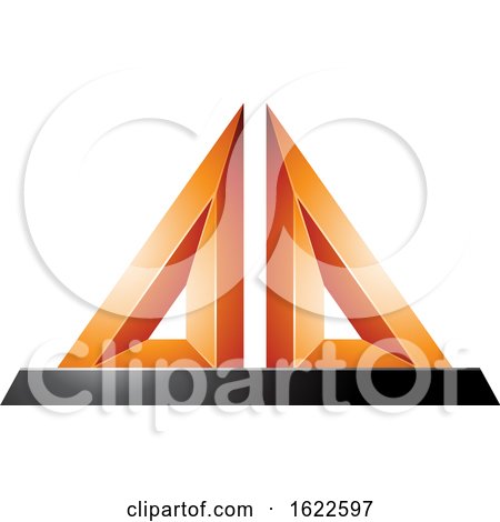 Orange 3d Pyramid by cidepix