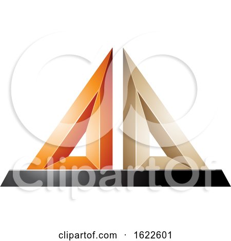 Orange and Beige 3d Pyramid by cidepix