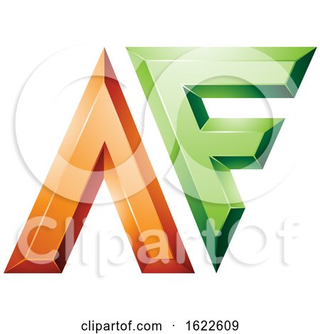 Orange and Green Dual Letters a and F by cidepix