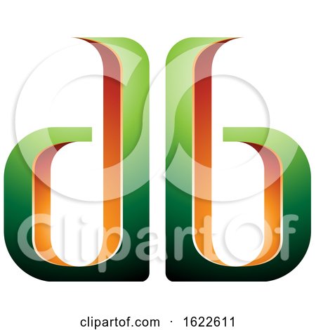 Green and Orange Letters D and B by cidepix