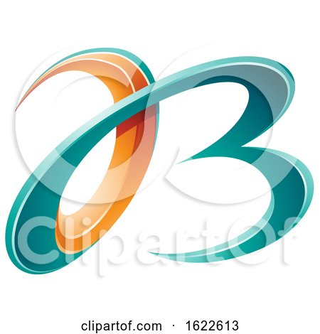 Orange and Green Curvy Letters a and B by cidepix
