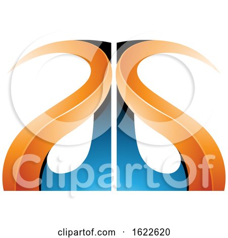 Blue and Orange Curvy Letters a and G by cidepix