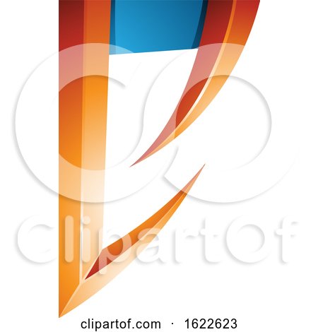 Orange and Blue Arrow like Letter E by cidepix