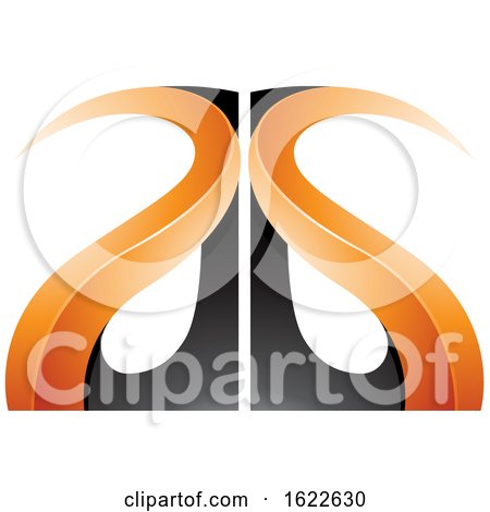 Black and Orange Curvy Letters a and G by cidepix