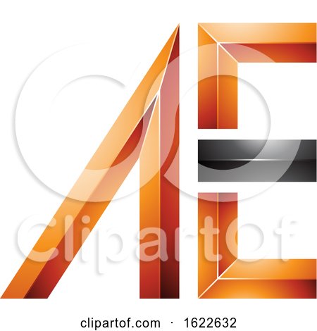 Orange and Black Dual Letters a and E by cidepix