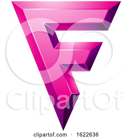 Magenta Geometric Letter F by cidepix