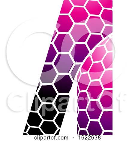 Magenta Honeycomb Pattern Letter a by cidepix
