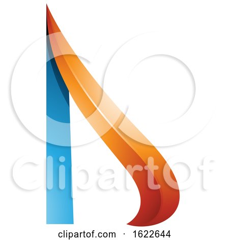 Orange and Blue Arrow like Letter D by cidepix