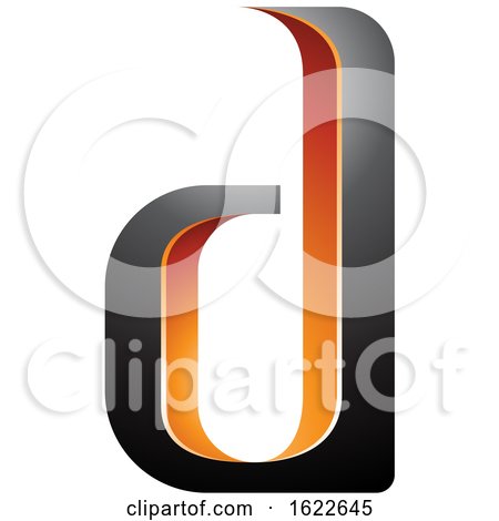 Orange and Black Shaded Letter D by cidepix