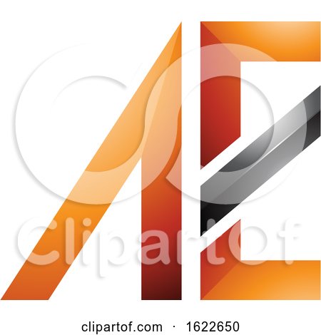 Orange and Black Geometric Letters a and E by cidepix