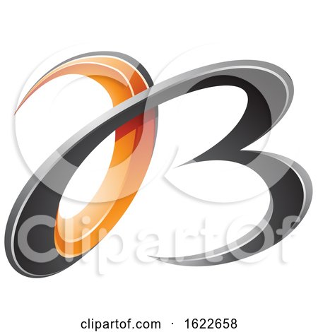 Orange and Black Curvy Letters a and B by cidepix