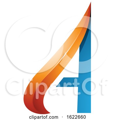 Orange and Blue Arrow like Letter a by cidepix