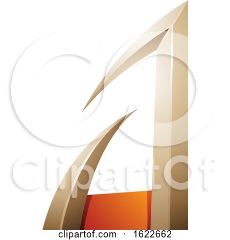 Orange and Beige Arrow Shaped Letter a by cidepix