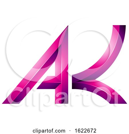 Magenta Geometric Letters a and K by cidepix