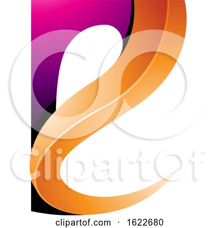 Magenta and Orange Curvy Letter E by cidepix