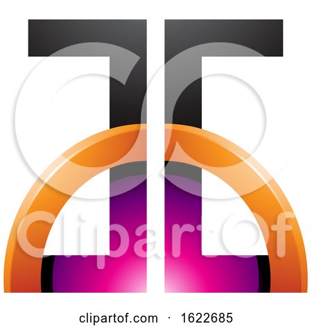 Magenta and Orange Letters a and G with a Half Circle by cidepix