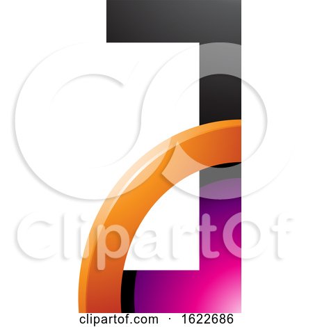 Magenta and Orange Letter a with a Quarter Circle by cidepix