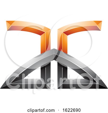 Orange and Black Bridged Letters a and G by cidepix