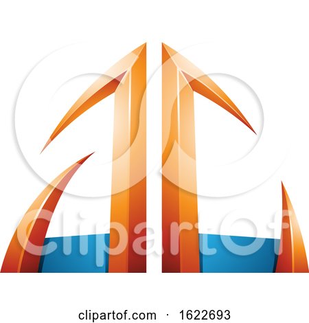 Orange and Blue Arrow like Letters a and C by cidepix