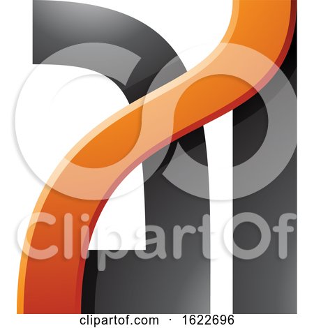 Orange and Black Dual Letters a and I by cidepix