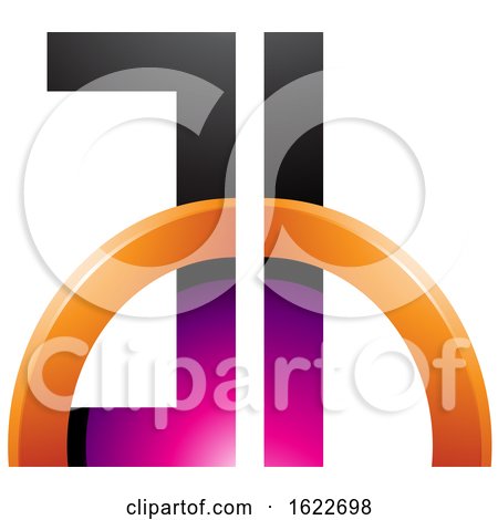 Magenta and Orange Letters a and H with a Half Circle by cidepix