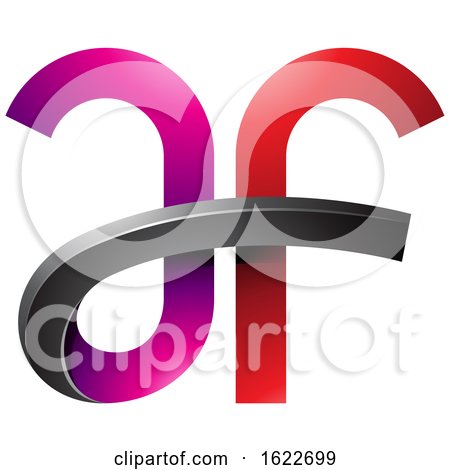 Magenta and Red Curvy Letters a and F by cidepix