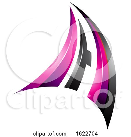 Magenta and Black 3d Flying Letter a by cidepix