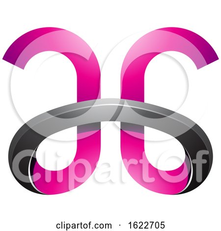 Magenta and Black Curvy Letters a and G by cidepix