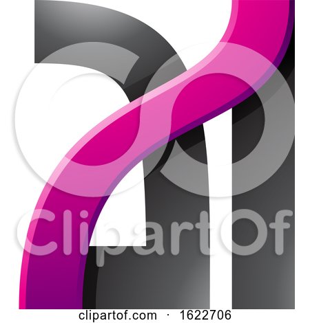 Magenta and Black Dual Letters a and L by cidepix