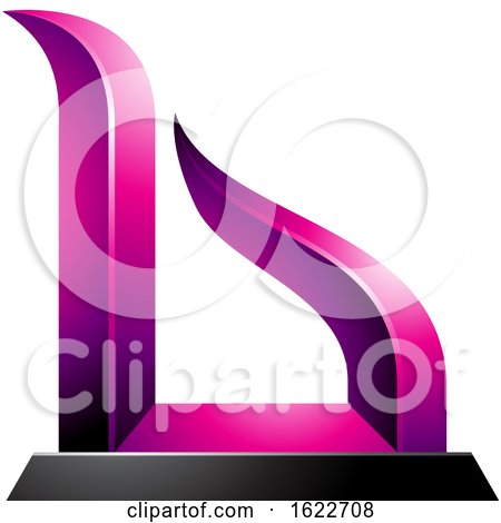 Magenta and Black Embossed Bow like Letter B by cidepix