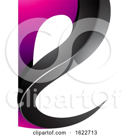 Magenta and Black Curvy Letter E by cidepix