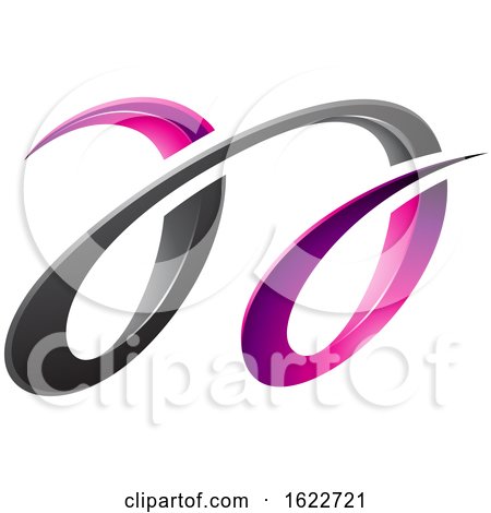 Magenta and Black Dual Letters a by cidepix