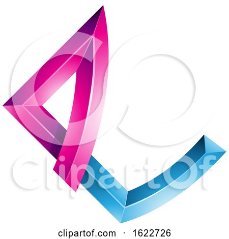 Magenta and Blue Letter E with Bonded Joints by cidepix