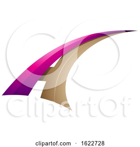 Magenta and Beige Flying Letter a by cidepix